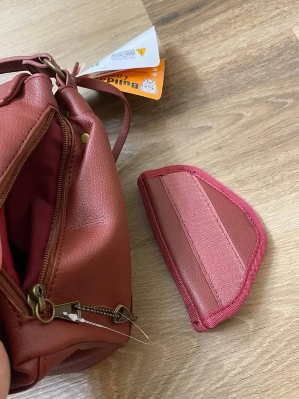 Bulldog Concealed Carry Convertible Hobo Crossbody Purse Lipstick Matte Red Stud